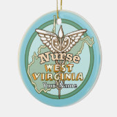 West Virginia Nurse Caduceus セラミックオーナメント (左)