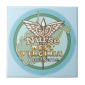 West Virginia Nurse Caduceus タイル (正面)