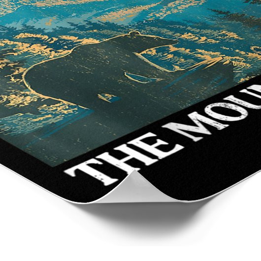 West Virginia Retro Bear Mountain Graphic  ポスター (角)