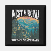 West Virginia Retro Bear Mountain Graphic  マグネット (正面)