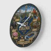 West Virginia State Mountain Appalachian Heritage ラージ壁時計 (傾斜)