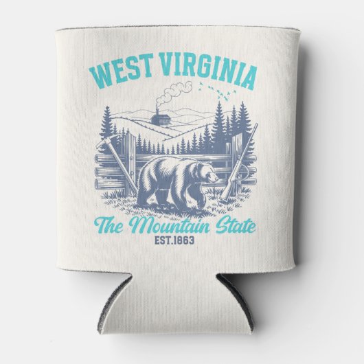 West Virginia The Mountain State 缶クーラー (正面)