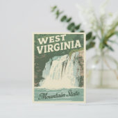 West Virginia Waterfall Vintage Travel ポストカード (スタンド正面)