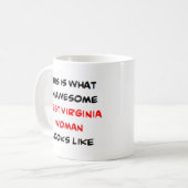 west virginia woman, awesome コーヒーマグカップ (正面左)