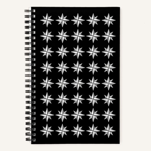West Wind Postcards' Compass Logo Pattern ノートブック (正面)