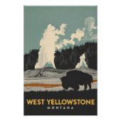 West Yellowstone Montana Bison ポスター (正面)