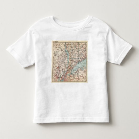 Westchester County、ニューヨークの地図 トドラーTシャツ (正面)