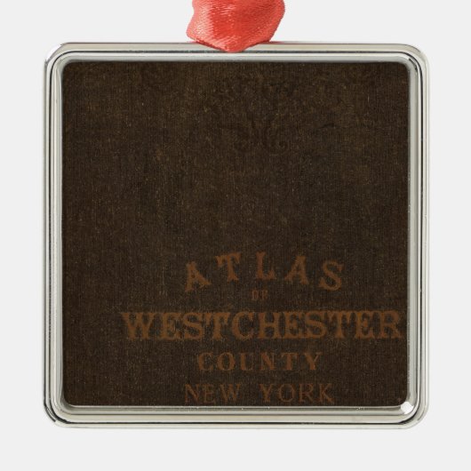 Westchester County、NYの地図書 メタルオーナメント (正面)