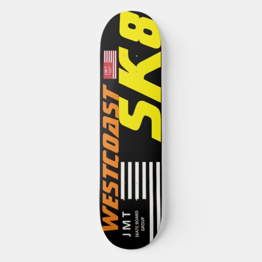 WESTCOAST SK8 8 1/2インチスケートボードデッキ スケートボード (正面)
