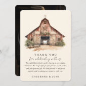 Westernモダンの素朴写真ありがとう サンキューカード (正面/裏面)