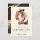 Westernモダンの素朴写真ありがとう サンキューカード (正面/裏面)