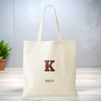 Western革イニシャルモノグラム K トートバッグ