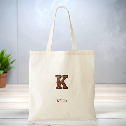Western革イニシャルモノグラム K トートバッグ