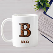 Western風 レザーイニシャルモノグラム B コーヒーマグカップ