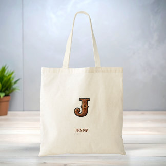 Western風 レザーイニシャルモノグラム J トートバッグ