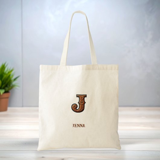 Western風 レザーイニシャルモノグラム J トートバッグ