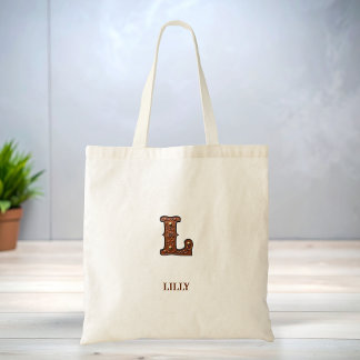 Western風 レザーイニシャルモノグラム L トートバッグ