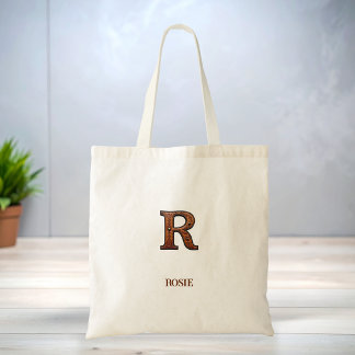 Western風 レザーイニシャルモノグラム R トートバッグ