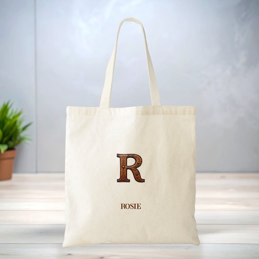 Western風 レザーイニシャルモノグラム R トートバッグ
