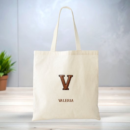 Western風 レザーイニシャルモノグラム V トートバッグ