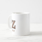Western風 レザーイニシャルモノグラム Z コーヒーマグカップ (正面左)