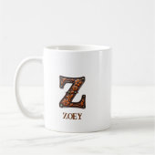 Western風 レザーイニシャルモノグラム Z コーヒーマグカップ (左)