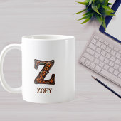 Western風 レザーイニシャルモノグラム Z コーヒーマグカップ
