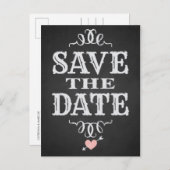 Western 素朴 Chalkboard日付はがきを保存 案内ポストカード (正面/裏面)