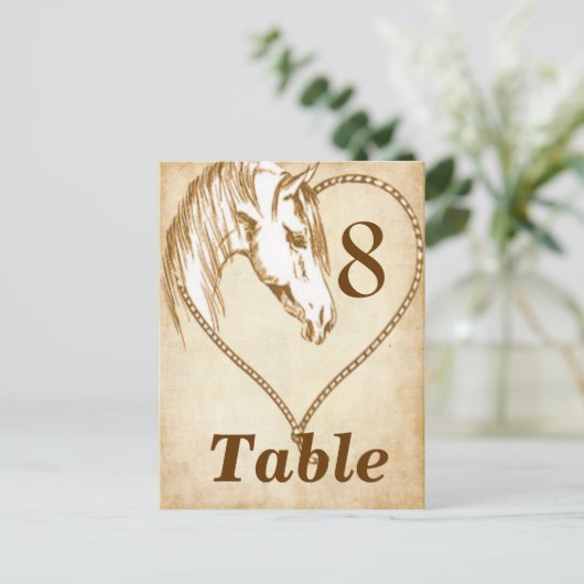 Western 結婚's Table Cards Numbersはがき ポストカード (スタンド正面)