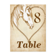 Western 結婚's Table Cards Numbersはがき