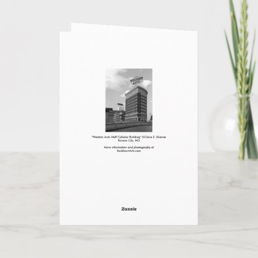 Western Auto Sign Black & White Architecture Photo カード (裏面)