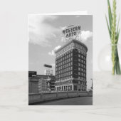 Western Auto Sign Black & White Architecture Photo カード (正面)