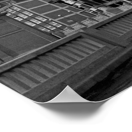 Western Auto Sign Black & White Architecture Photo ポスター (角)