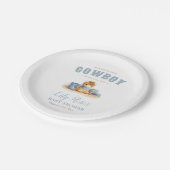 Western Baby Shower Cute Little Cowboy ペーパープレート (アングル)