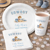 Western Baby Shower Cute Little Cowboy ペーパープレート