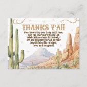 Western Baby Shower Thank You Card エンクロージャーカード (正面)