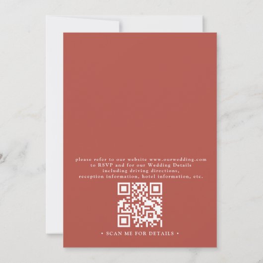 Western Barn Rustic Countryside QR Code Wedding 招待状 (裏面)