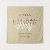 Western Beige  Dirty Thirty 30th Birthday Backdrop タペストリー (正面)