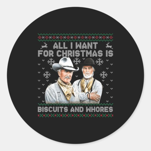 Western Biscuits And S Christmas Quote  ラウンドシール (正面)
