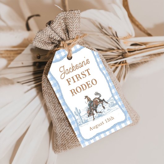 Western Blue Rodeo Cowboy Gift Tag ギフトタグ