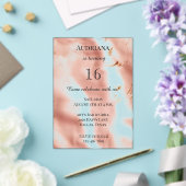 Western Blush Pink Faux Cowhide Birthday アクリル招待状 (インサイチュ (ウェディング))