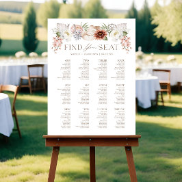 Western Bohoフローラ12テーブル結婚の座席表