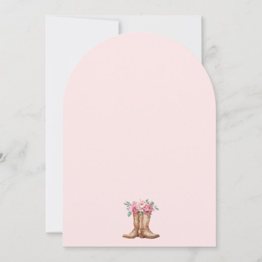 Western Boho Bridal Brunch Blush Pink Floral 招待状 (裏面)