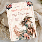 Western Boho Country Cowgirl Floral Bridal Shower 招待状
