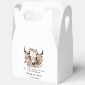 Western Boho Cow Floral Skull Sage Wedding フェイバーボックス (見開き)
