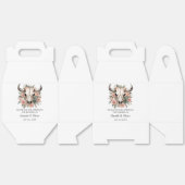 Western Boho Cow Floral Skull Sage Wedding フェイバーボックス (見開き)