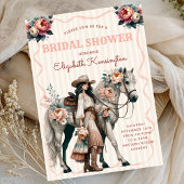 Western Boho Cowgirl Horse Floral Bridal Shower 招待状