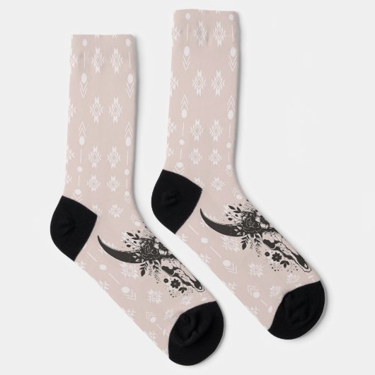 Western Boho Longhorn Floral Socks ソックス (右)