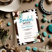 Western Boho Turquoise Bridal Shower 招待状