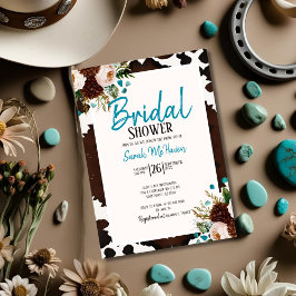 Western Boho Turquoise Bridal Shower 招待状